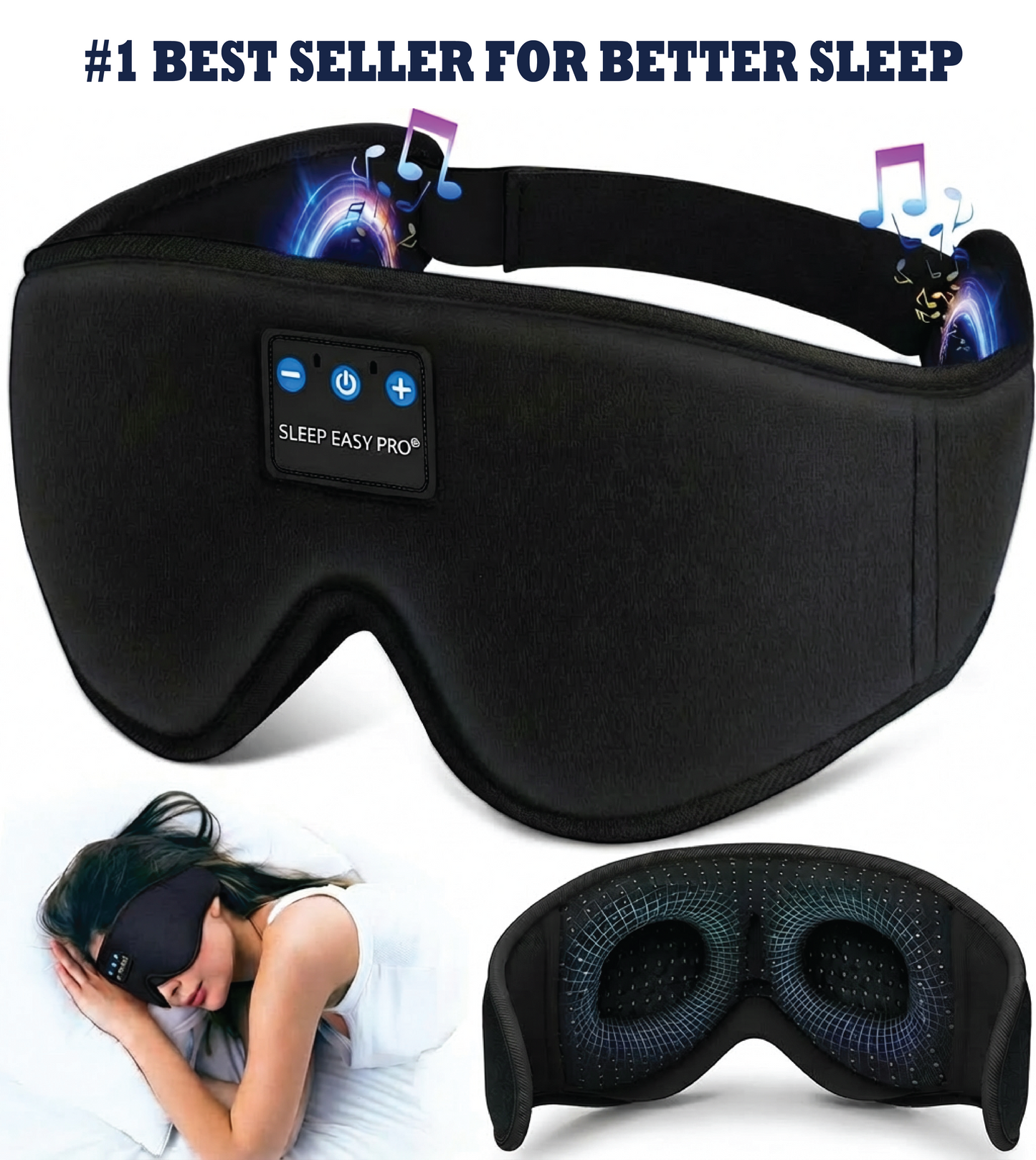SLEEP EASY PRO® Bluetooth Sleep Mask – Fall Asleep Faster Tonight